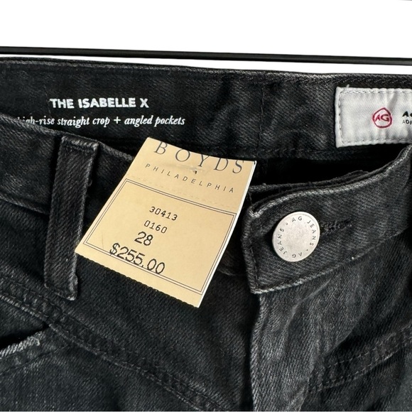 New! AG Adriano Goldschmied Isabelle Side Panel High Rise Straight Crop Jeans - Picture 5 of 8